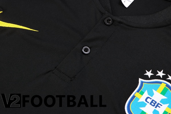 Brazil Polo Shirts + Pants Black 2022/2023