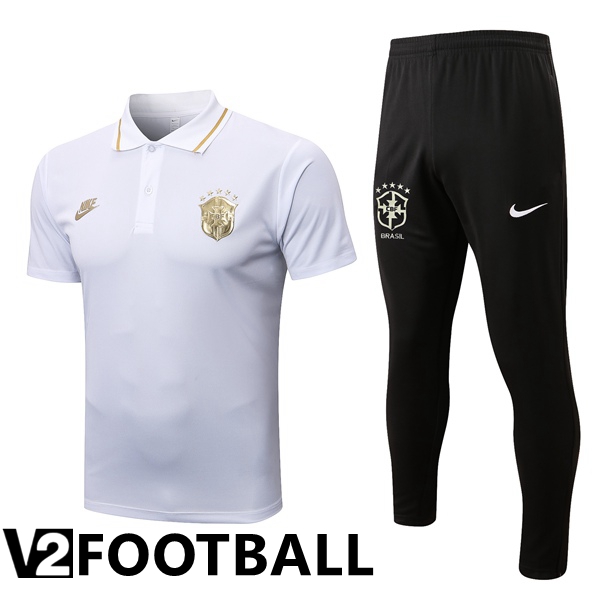 Brazil Polo Shirts + Pants White 2022/2023