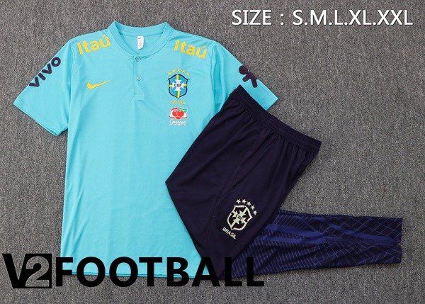 Brazil Polo Shirts + Pants Blue 2022/2023