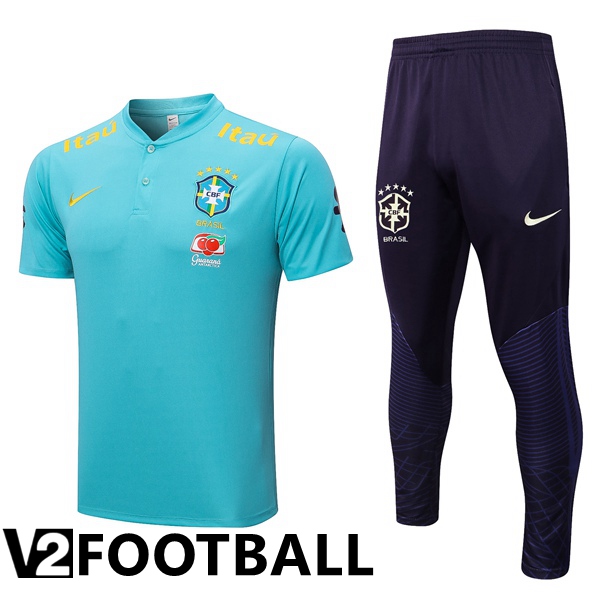 Brazil Polo Shirts + Pants Blue 2022/2023