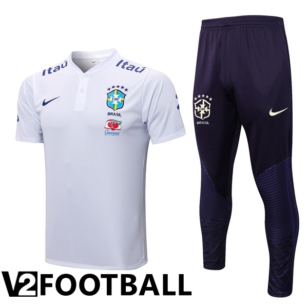 Brazil Polo Shirts + Pants White 2022/2023