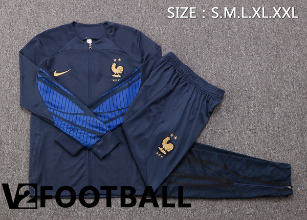 France Training Jacket Suit Royal Blue 2022/2023