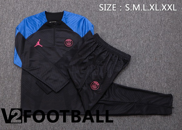 Paris Saint Germain Training Tracksuit Black Blue 2022/2023