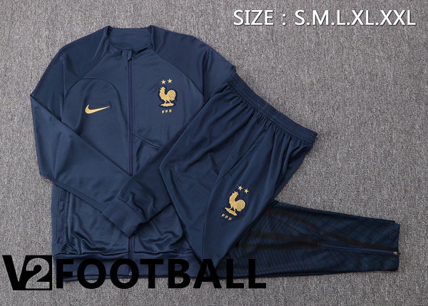 France Training Jacket Suit Royal Blue 2022/2023