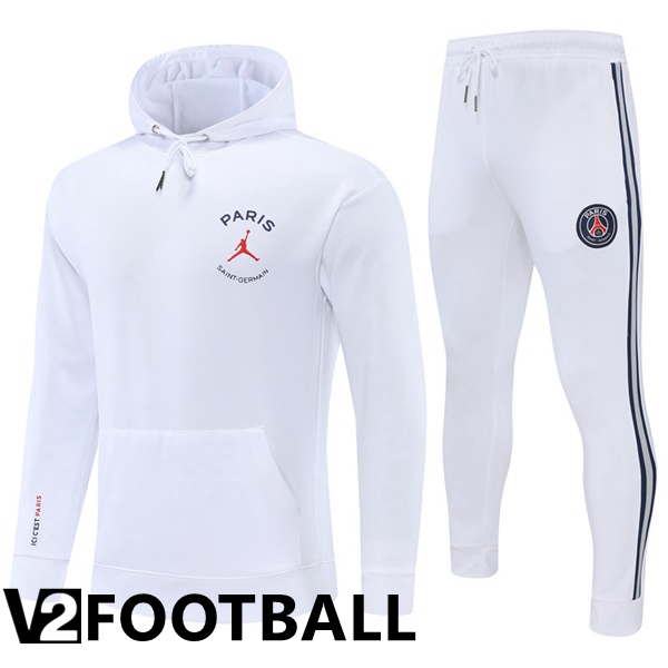 JORDAN Paris Saint Germain Training Tracksuit Hoodie White 2022/2023