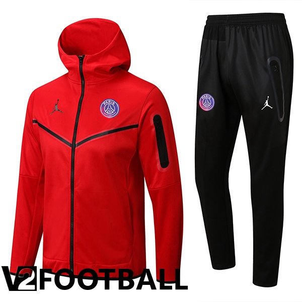 JORDAN Paris Saint Germain Training Tracksuit Hoodie Red 2022/2023