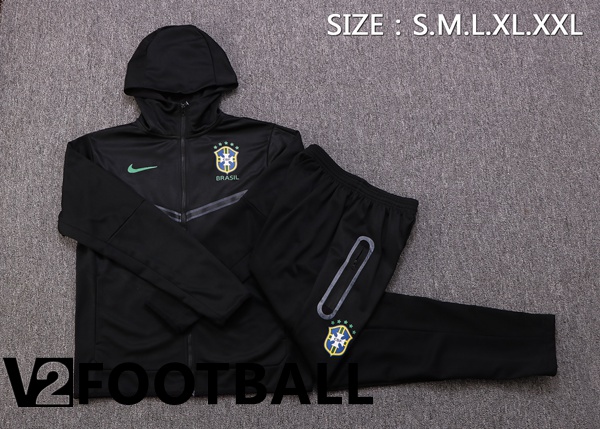 Brazil Training Tracksuit Hoodie Black 2022/2023