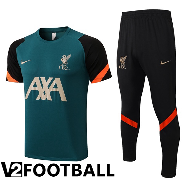 FC Liverpool Training T Shirt + Pants Green 2022/2023