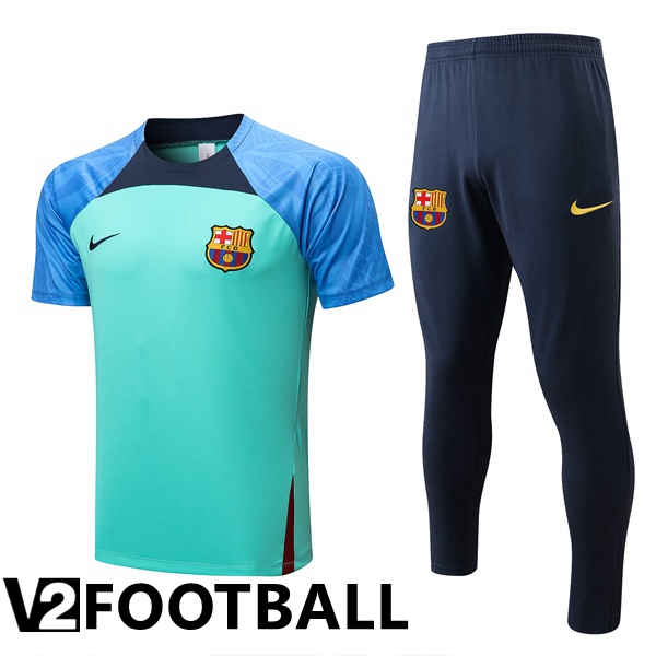 FC Barcelona Training T Shirt + Pants Green 2022/2023