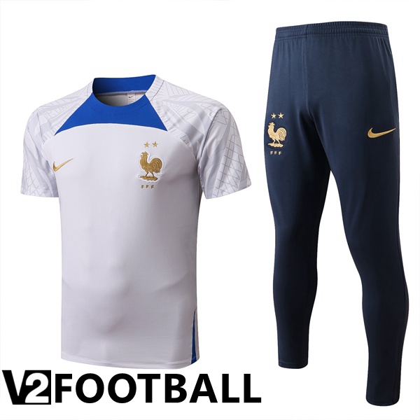 France Training T Shirt + Pants White 2022/2023