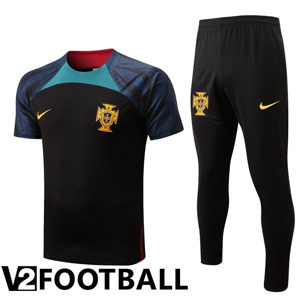 Portugal Training T Shirt + Pants Black 2022/2023