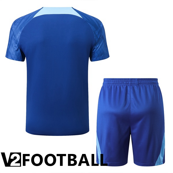 Atletico Madrid Training T Shirt + Shorts Blue 2022/2023