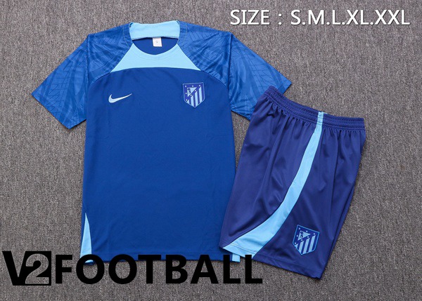 Atletico Madrid Training T Shirt + Shorts Blue 2022/2023