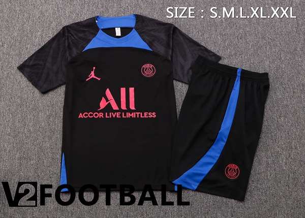 Paris Saint Germain Training T Shirt + Shorts Black 2022/2023