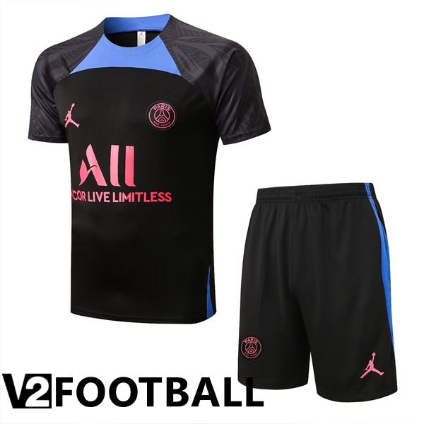 Paris Saint Germain Training T Shirt + Shorts Black 2022/2023