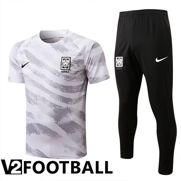 South Korea Training T Shirt + Pants White 2022/2023