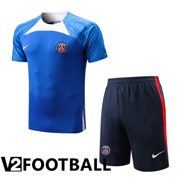 Paris Saint Germain Training T Shirt + Shorts Blue 2022/2023