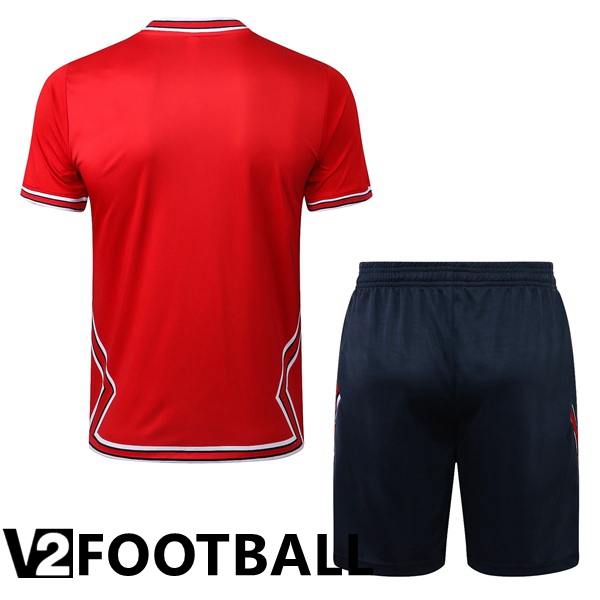 Paris Saint Germain Training T Shirt + Shorts Red 2022/2023