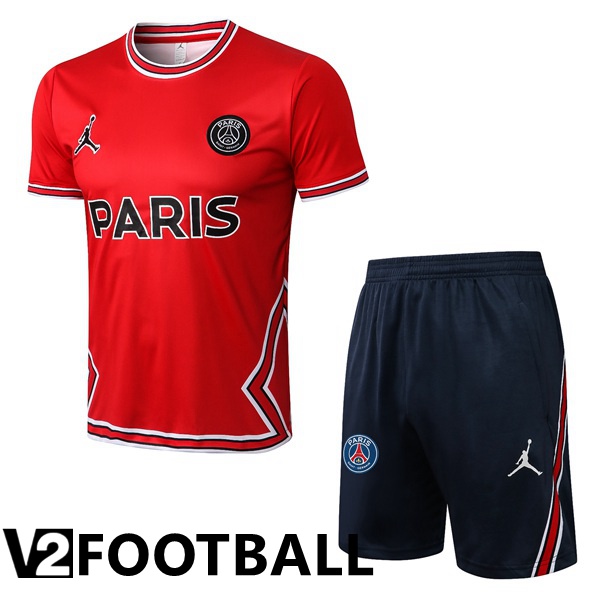 Paris Saint Germain Training T Shirt + Shorts Red 2022/2023