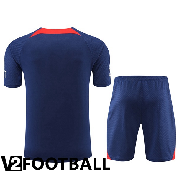 Paris Saint Germain Training T Shirt + Shorts Royal Blue 2022/2023