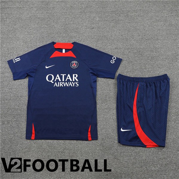 Paris Saint Germain Training T Shirt + Shorts Royal Blue 2022/2023