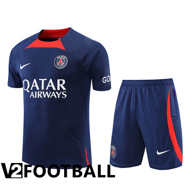 Paris Saint Germain Training T Shirt + Shorts Royal Blue 2022/2023