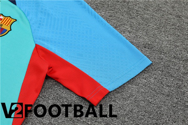 FC Barcelona Training T Shirt + Shorts Cyan 2022/2023