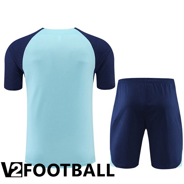 Atletico Madrid Training T Shirt + Shorts Blue 2022/2023