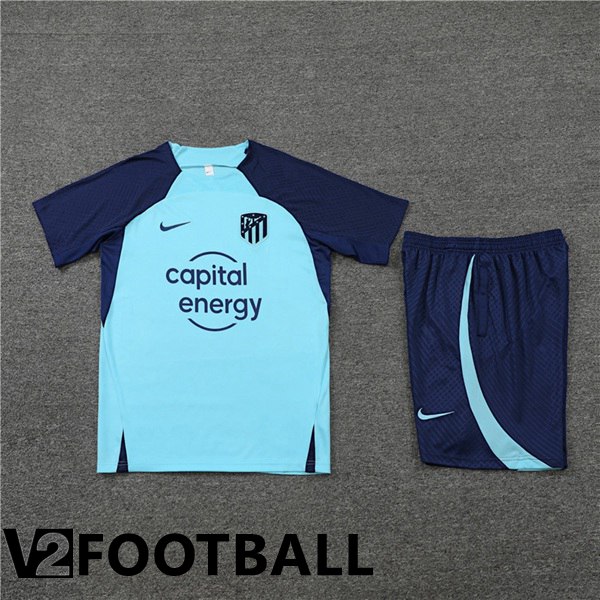 Atletico Madrid Training T Shirt + Shorts Blue 2022/2023