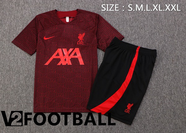 FC Liverpool Training T Shirt + Shorts Red 2022/2023