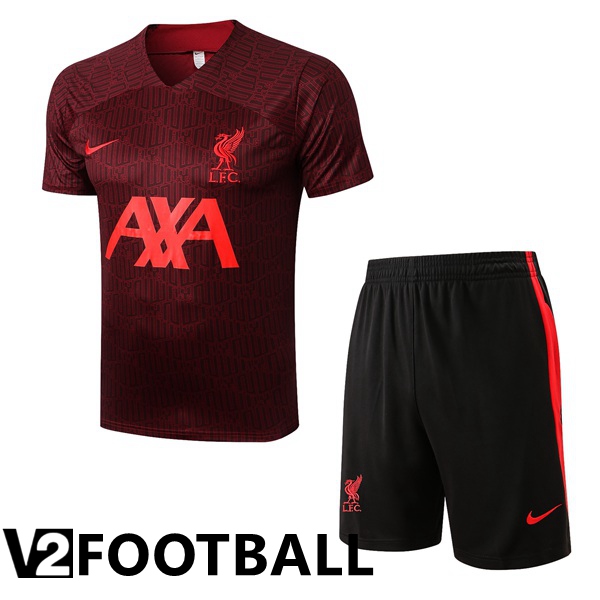 FC Liverpool Training T Shirt + Shorts Red 2022/2023