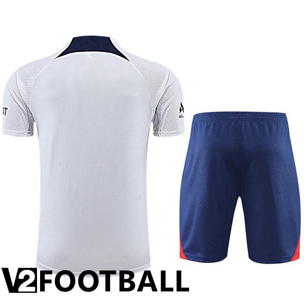 Paris Saint Germain Training T Shirt + Shorts White 2022/2023