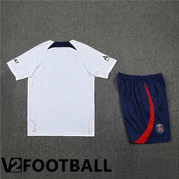 Paris Saint Germain Training T Shirt + Shorts White 2022/2023