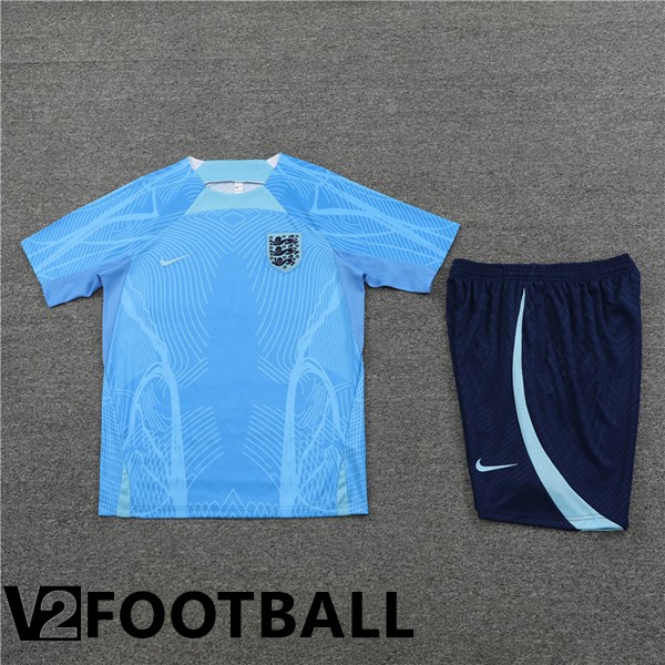 England Training T Shirt + Shorts Blue 2022/2023