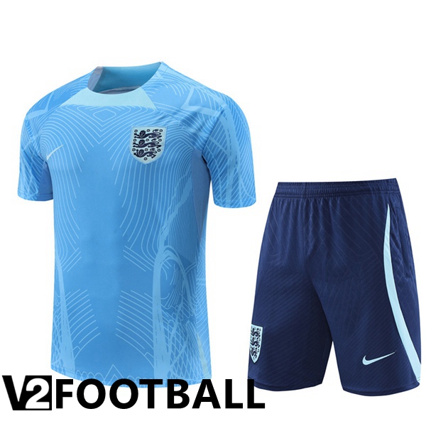 England Training T Shirt + Shorts Blue 2022/2023