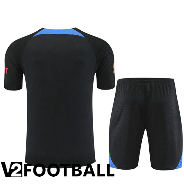 Paris Saint Germain Training T Shirt + Shorts Black 2022/2023