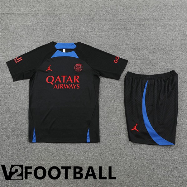 Paris Saint Germain Training T Shirt + Shorts Black 2022/2023