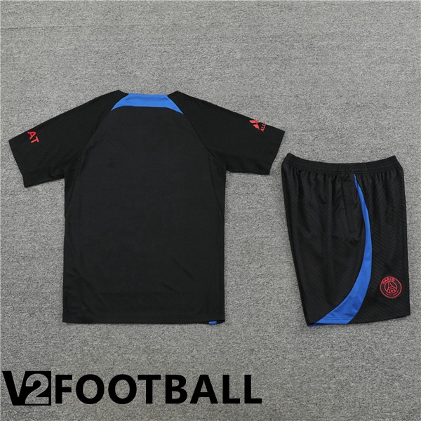 Paris Saint Germain Training T Shirt + Shorts Black 2022/2023