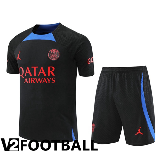 Paris Saint Germain Training T Shirt + Shorts Black 2022/2023