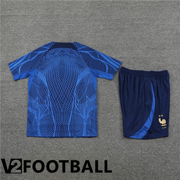 France Training T Shirt + Shorts Blue 2022/2023