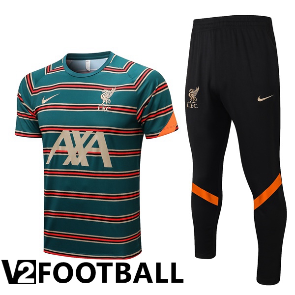 FC Liverpool Training T Shirt + Pants Green 2022/2023