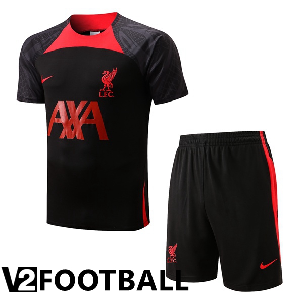 FC Liverpool Training T Shirt + Shorts Black 2022/2023