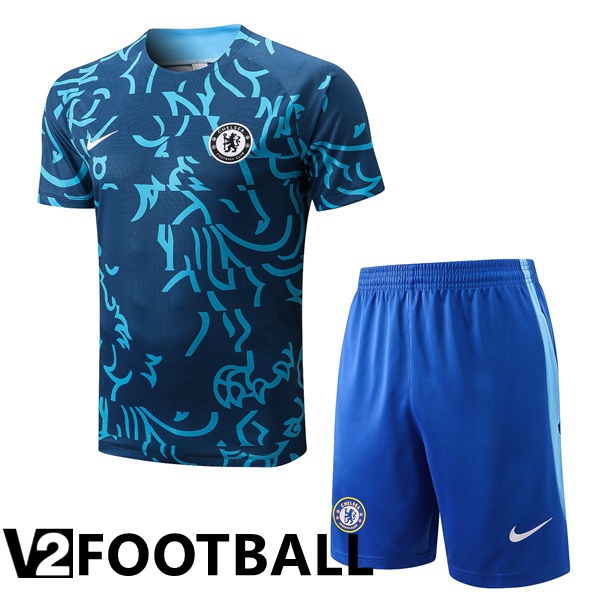 FC Chelsea Training T Shirt + Shorts Blue 2022/2023