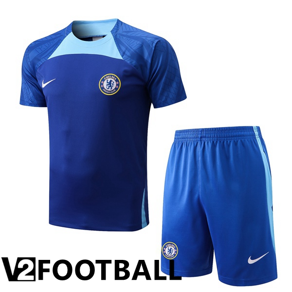 FC Chelsea Training T Shirt + Shorts Blue 2022/2023