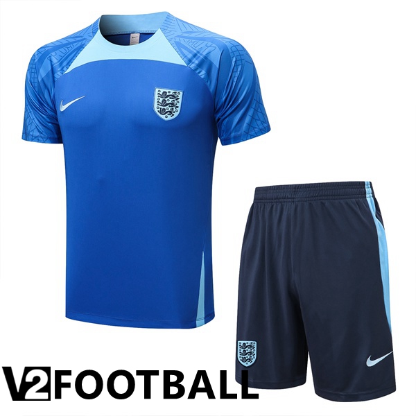 England Training T Shirt + Shorts Blue 2022/2023