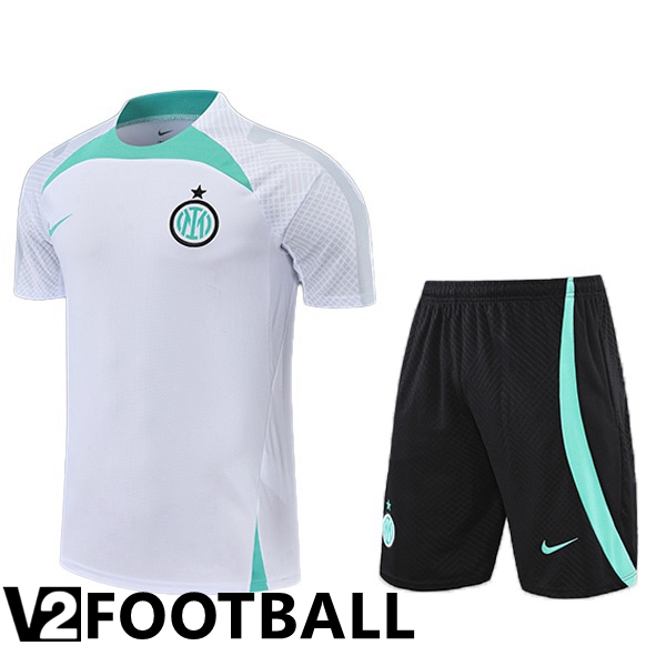 Inter Milan Training T Shirt + Shorts White 2022/2023