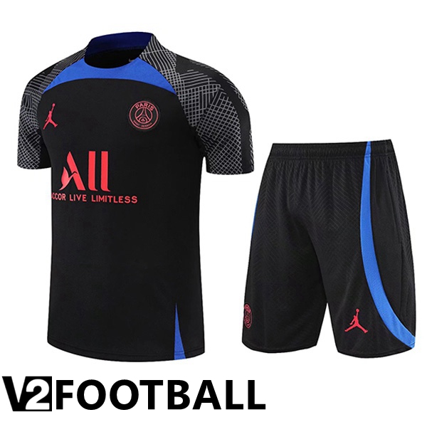 Paris Saint Germain Training T Shirt + Shorts Black 2022/2023