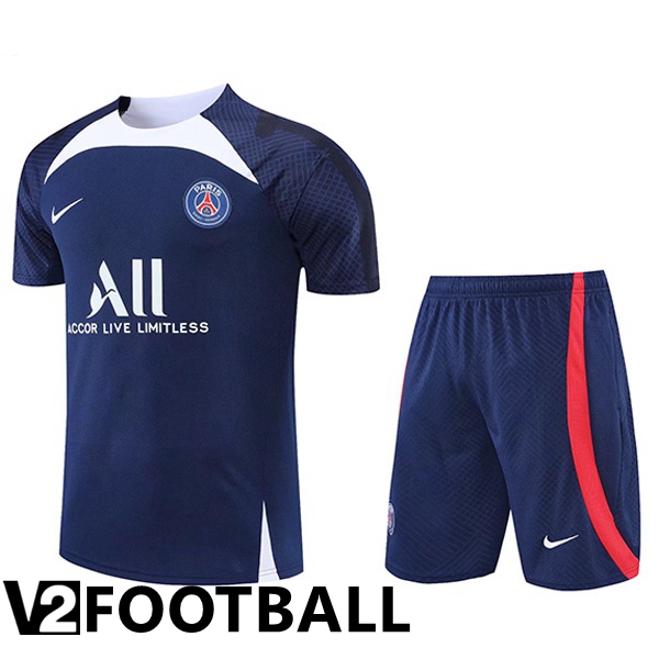 Paris Saint Germain Training T Shirt + Shorts Royal Blue 2022/2023