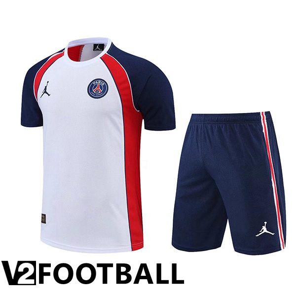 Paris Saint Germain Training T Shirt + Shorts White 2022/2023