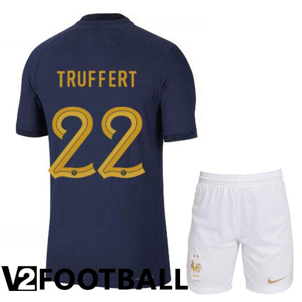 France (TRUFFERT 22) Kids Home Shirts Royal Blue World Cup 2022